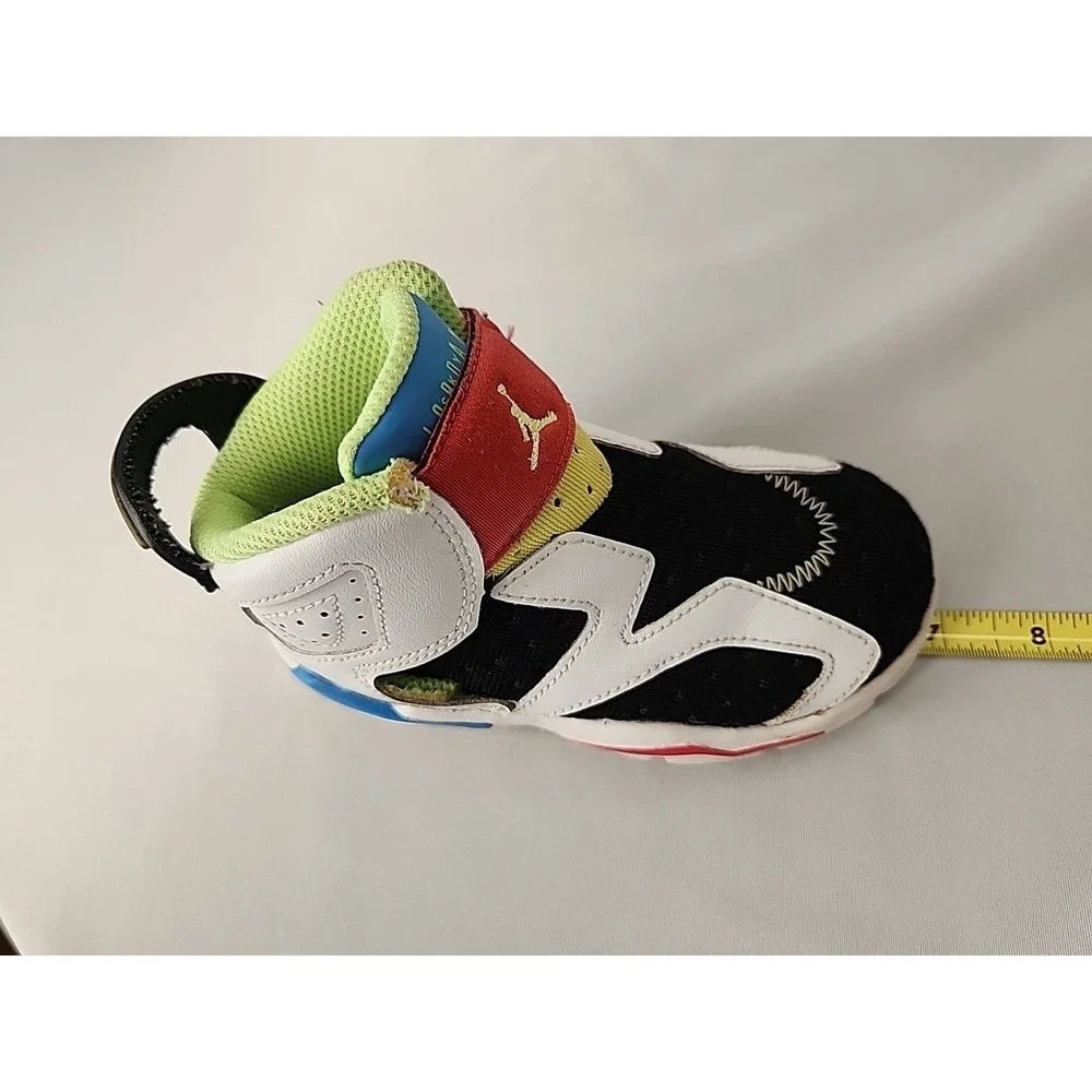Air Jordan Toddlers Size 9C Sneakers Sky 6 Retro Little Flex Multicolor White